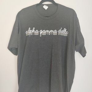 Alpha Gamma Delta T-shirt with pastel lettering